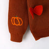 GIRLS HALLOWEEN&THANKSGIVING PUMPKIN EMBROIDERY BOW SWEATER