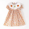 GIRLS HALLOWEEN & THANKSGIVING PUMPKIN EMBROIDERY DRESS