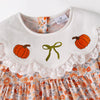 GIRLS HALLOWEEN & THANKSGIVING PUMPKIN EMBROIDERY DRESS