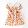 GIRLS HALLOWEEN & THANKSGIVING PUMPKIN EMBROIDERY DRESS