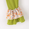 GIRLS HALLOWEEN & THANKSGIVING PUMPKIN EMBROIDERY RUFFLE OUTFIT SET