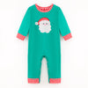 TODDLER BOYS CHRISTMAS SANTA CLAUS APPLIQUE COTTON ROMPER