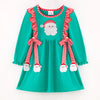 GIRLS CHRISTMAS SANTA CLAUS APPLIQUE COTTON DRESS