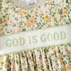 GIRLS FALL&WINTER GOD IS GOOD EMBROIDERY SMOCKED OUTFIT SET