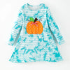 GIRLS FALL PUMPKIN APPLIQUE MILK SILK DRESS
