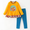 GIRLS THANKSGIVING TURKEY APPLIQUE OUTFIT SET