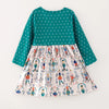 GIRLS CHRISTMAS PRINT DRESS