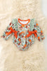 Cute Autumn Floral Printed Bubble Romper