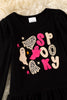 "Spooky" Black Appliqué Long Sleeve Shirt and Cheetah Printed Bell Bottoms