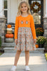 Floral Ghost Applique on Orange Dress