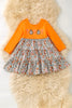 Floral Ghost Applique on Orange Dress