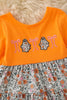 Floral Ghost Applique on Orange Dress