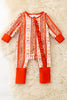 Pumpkin & Cheetah Printed Girls Baby Romper with Ruffle Butt