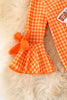 Orange Gingham Pie Printed Baby Bodysuit