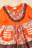Stripe, Floral Multi-Printed Block in Orange Tone 2 piece set