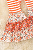 Stripe, Floral Multi-Printed Block in Orange Tone 2 piece set