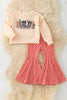 Howdy Christmas Pullover Sweatshirt & Red Checkered Bell Bottoms