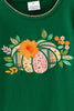 Dark Green Ruffle Sleeve Top and Floral Leggings