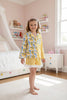 Half Lemon Half Stripe Printed Girls Pajamas