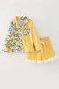 Half Lemon Half Stripe Printed Girls Pajamas