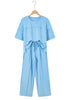 Sky Blue Drop Shoulder Boxy Tee and Barrel Pants Set
