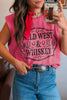 Bonbon Toner Washed Wild West Whiskey Print Sleeveless Muscle Top