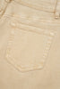 Apricot Solid Color Seamed Center Wide Leg Cropped Jeans