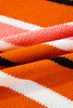 Orange Stripe Drop Shoulder Cropped Pullover Sweater
