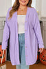 Orchid Petal Plus Size Waffle Knit Button Front Cardigan