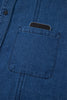 Sail Blue Ruffled Edge Collared Shift Denim Dress with Pockets