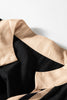 Black Plus Size Color Block Striped Trim V Neck Long Sleeve Shift Mini Dress
