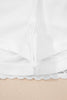 White Plus Size Frilled Elastic Waist Lace Trim Boho Ruffled Shorts