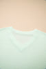 Wisteria Waffle V Neck Short Sleeve Knit Top