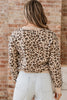 Khaki Leopard Print Dolman Sleeve Sweater