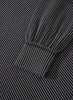 Dark Grey Corded Lantern Sleeve Top High Waist Ruffled Mini Skirt Set