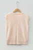 Jet Stream Solid Color Mixed Knits Patch Pocket Short Sleeve Sweater