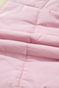Pink Stand Neck Flutter Sleeve Snap Button Puffer Vest