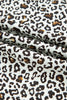 Khaki Plus Size Button V Neck Leopard Print Puff Sleeve Loose Mini Dress