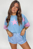 Myosotis Frayed Denim Star Patched Oversize T Shirt