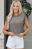 Medium Grey Mineral Wash Boxy Fit Cotton Tank Top