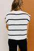 Blue Striped Batwing Sleeve Sweater Tee