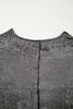 Silvery Metallic Round Neck Ruffle Trim Sleeveless Top