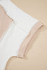 Parchment Twist Rib Colorblock Hi Low Plus Size Short Sleeve Top