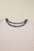 Parchment Ribbed Contrast Leopard Edge Round Neck Plus Knit Top