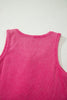 Blue Vintage Distressed Ribbed Mineral Wash Tank Top