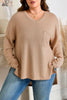 Parchment Plus Size Drop Shoulder Knit Tunic Top