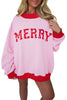 Grapefruit Orange Polka Dot Letter Graphic Colorblock Tunic Sweatshirt