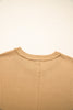 Straw Yellow Plaid Floral Heart Stitched Exposed Seam Mineral Wash Sweatshirt