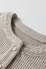 Simply Taupe Plus Size Ribbed Knit Kangaroo Pocket Henley Long Sleeve Top