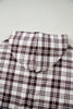 Chicory Coffee Plaid Patchwork Side Slit Hoodie